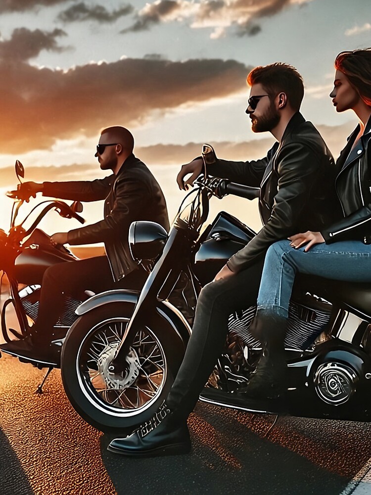 Thumbnail 4 of 4, iPhone Case, Bikers Riding Into the Sunset designed and sold by RabbitDesign777.