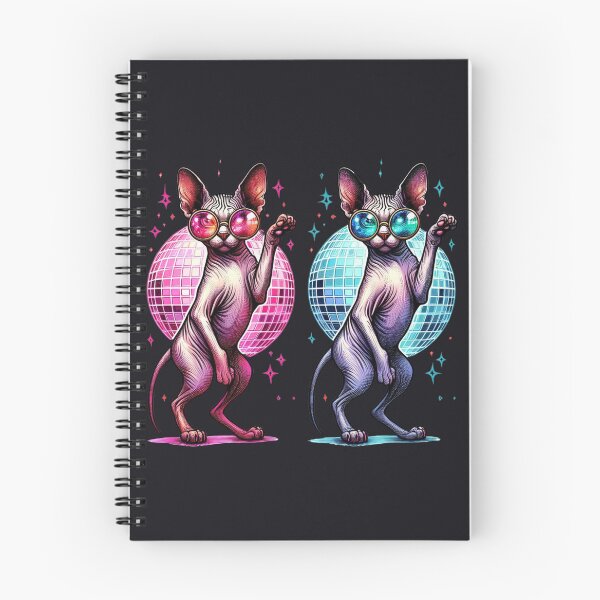 Item preview, Gatos Sphynx Disco con gafas reflectantes designed and sold by AjugaPaint.