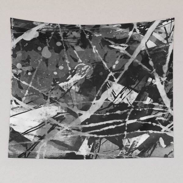 Item preview, Abstract geometry painting black and white designed and sold by NickDedidis.