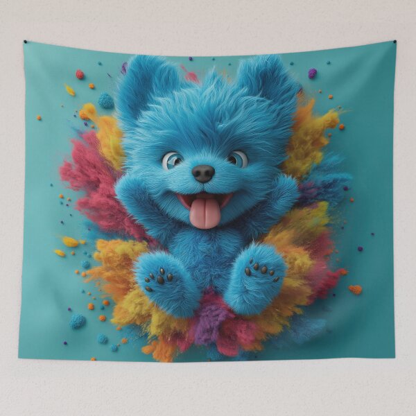 Item preview, Blue puppy surrounded by colors designed and sold by Osintown.