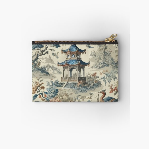 Item preview, Vintage Floral Chinoiserie Toile designed and sold by BioscorDesigns.