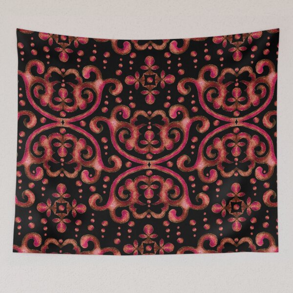 Item preview, Byzantine pattern, Red-brown on black background designed and sold by Alex  Blud.