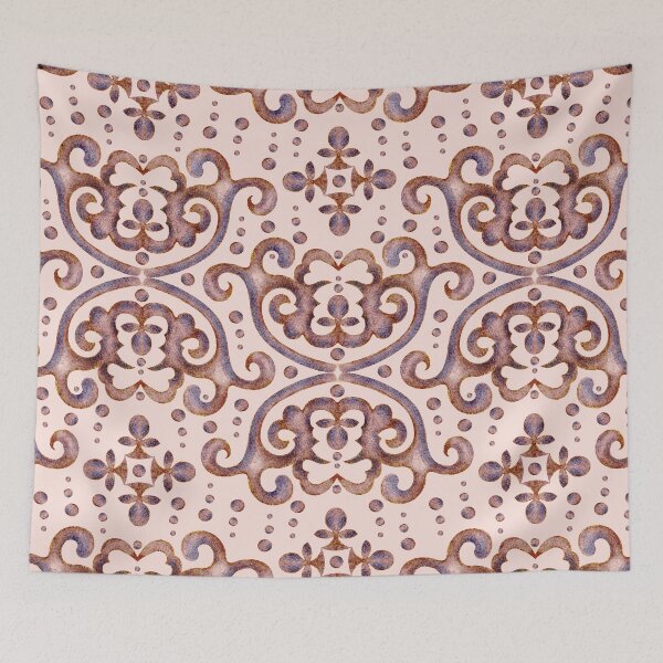 Item preview, Byzantine pattern, Brown and blue on a pink background designed and sold by Alex  Blud.