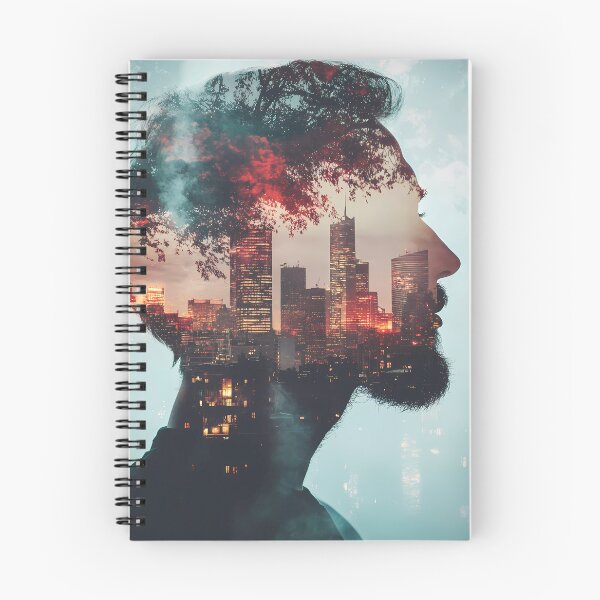 Item preview, "Urban Soul: Cityscape Reflections in a Man's Silhouette" designed and sold by riccardoscrocca.