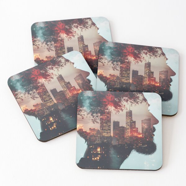 Item preview, "Urban Soul: Cityscape Reflections in a Man's Silhouette" designed and sold by riccardoscrocca.