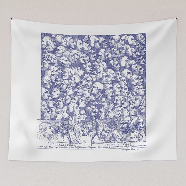 Item preview, Characters and Caricaturas by William Hogarth (1743) blue designed and sold by BERGULATOR.