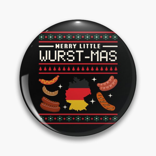 Item preview, German Ugly Christmas Sweater Merry Little Wurst-Mas designed and sold by WanderlustCoCo.