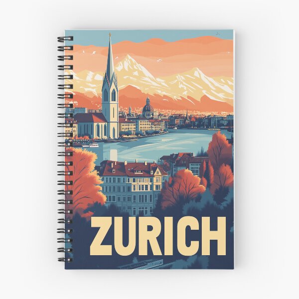 Item preview, Vintage Zurich City Skyline Art Print | Retro Swiss Travel Poster | Iconic Lake Zurich & Grossmünster Wall Decor | Zurich City Artwork | Mid-Century Modern Design designed and sold by nomiraclehere.