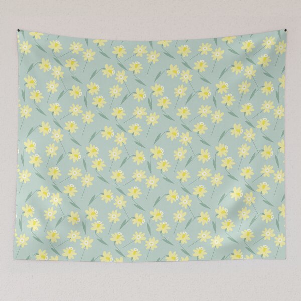 Item preview, Daffodil Flowers on blue designed and sold by dottiedigitals.