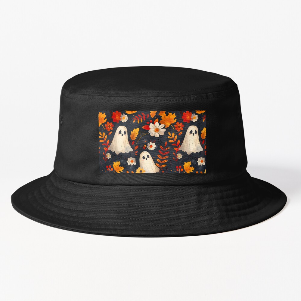 Spooky Ghosts: Fall Leaves Edition Bucket Hat
