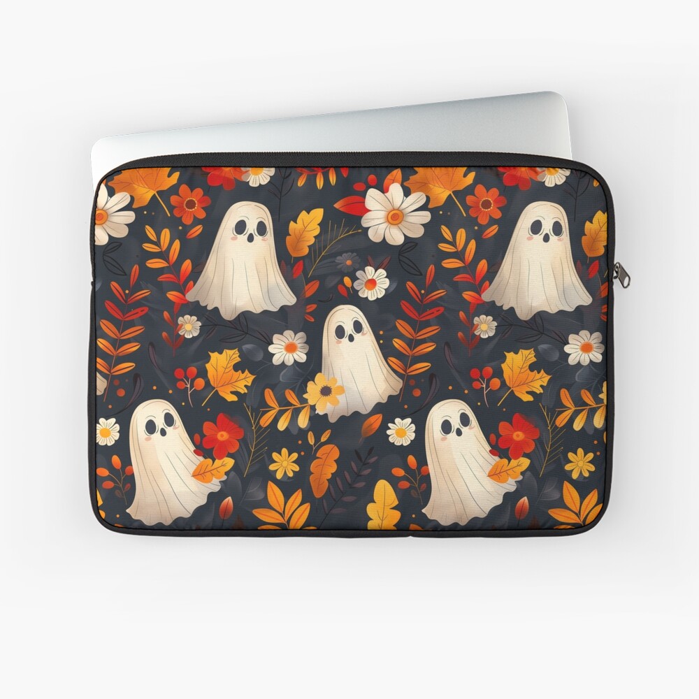 Laptop Sleeve - Spooky Ghosts: Fall Leaves Edition