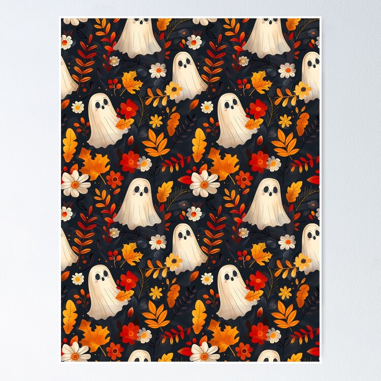 Spooky Ghosts: Fall Leaves Edition Poster