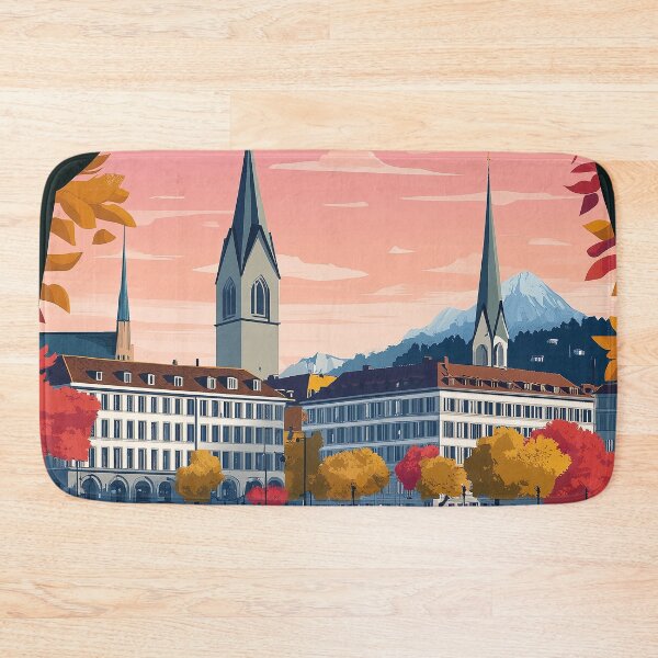 Item preview, Vintage Zurich City Skyline Art Print | Retro Swiss Travel Poster | Iconic Lake Zurich & Grossmünster Wall Decor | Zurich City Artwork | Mid-Century Modern Design designed and sold by nomiraclehere.