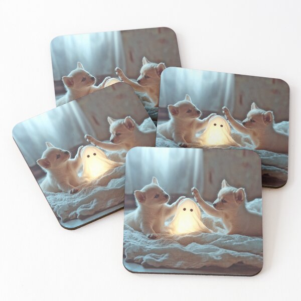 Item preview, Cute Puppies Playing with a Glowing Ghost designed and sold by noisyduck.