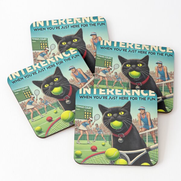 Item preview, Cat playing tennis designed and sold by LoveSports101.