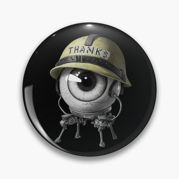 Item preview, Futuristic Robotic Eye with Military Helmet – Unique Sci-Fi Robot Art designed and sold by love3617.