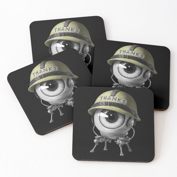 Item preview, Futuristic Robotic Eye with Military Helmet – Unique Sci-Fi Robot Art designed and sold by love3617.