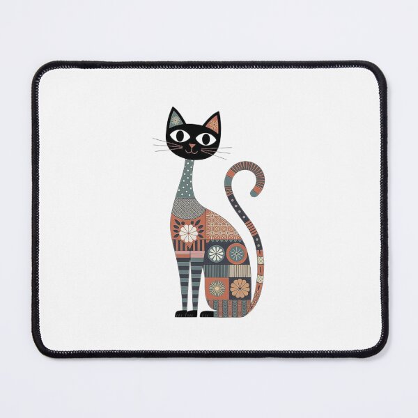 Item preview, Colorful Geometric Cat Design – Modern Patchwork Cat Illustration designed and sold by love3617.