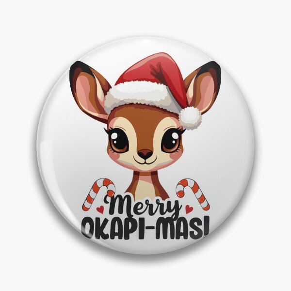 Artikelvorschau, Niedliches Okapi mit Weihnachtsmütze entworfen und verkauft von The  Knick Knack Nook.