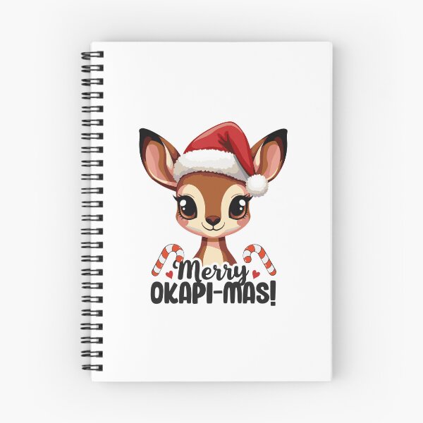 Item preview, Cute Okapi with a christmas hat designed and sold by The  Knick Knack Nook.
