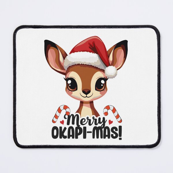 Item preview, Cute Okapi with a christmas hat designed and sold by The  Knick Knack Nook.
