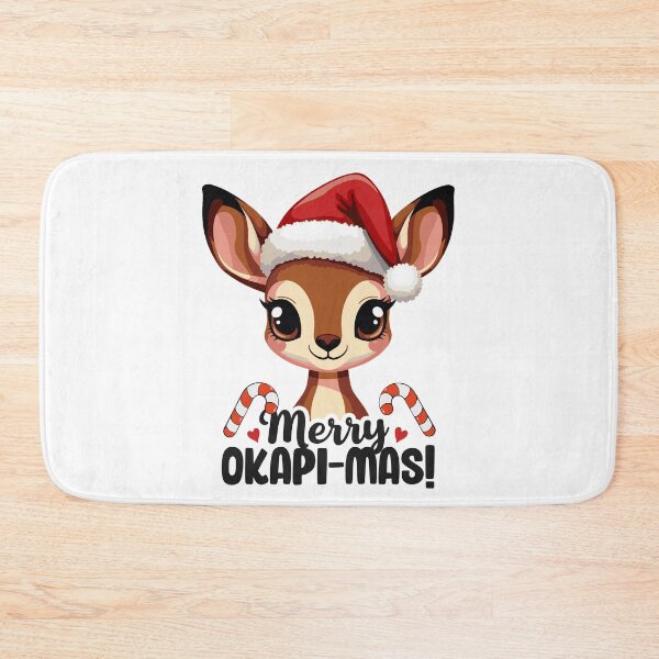 Item preview, Cute Okapi with a christmas hat designed and sold by The  Knick Knack Nook.