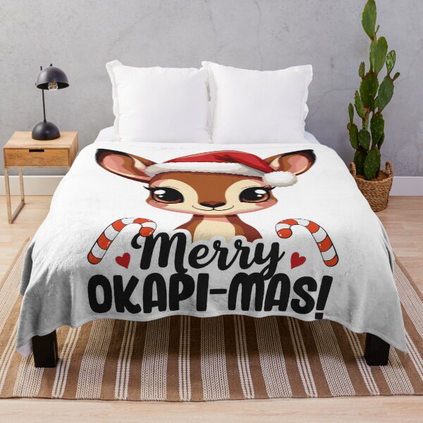 Item preview, Cute Okapi with a christmas hat designed and sold by The  Knick Knack Nook.