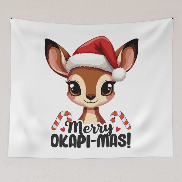 Item preview, Cute Okapi with a christmas hat designed and sold by The  Knick Knack Nook.