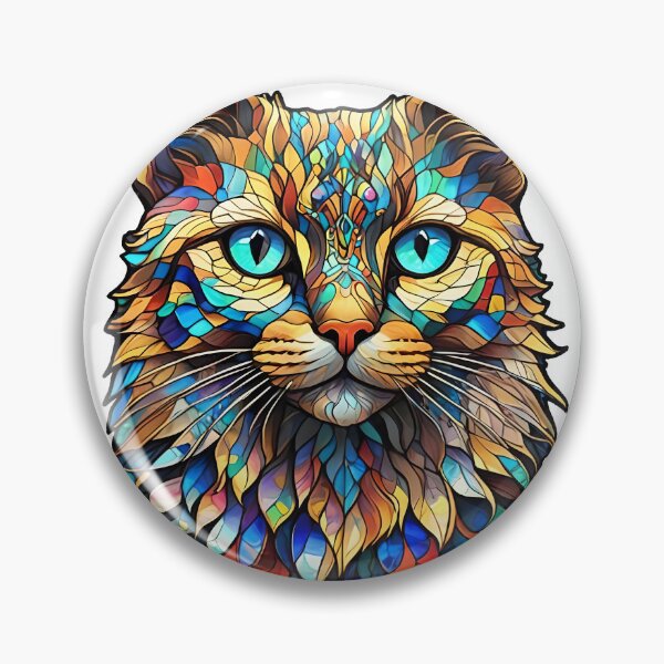 Item preview, Mosaic Stained Glass Multicolor Cat 760 designed and sold by artbylucie.