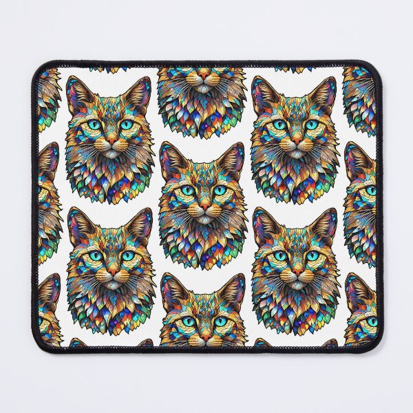 Item preview, Mosaic Stained Glass Multicolor Cat 760 designed and sold by artbylucie.