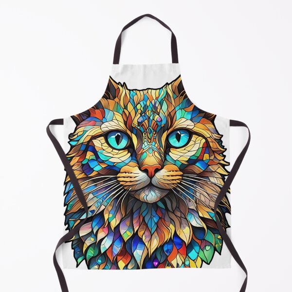 Item preview, Mosaic Stained Glass Multicolor Cat 760 designed and sold by artbylucie.