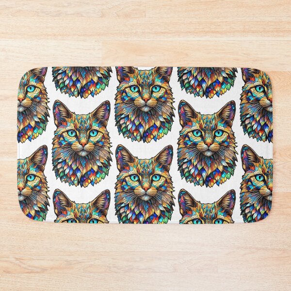 Item preview, Mosaic Stained Glass Multicolor Cat 760 designed and sold by artbylucie.