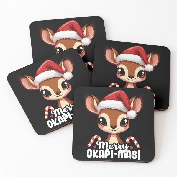 Item preview, Okapi wearing a christmas hat designed and sold by The  Knick Knack Nook.