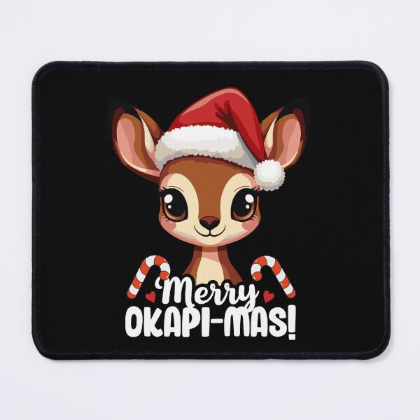 Item preview, Okapi wearing a christmas hat designed and sold by The  Knick Knack Nook.