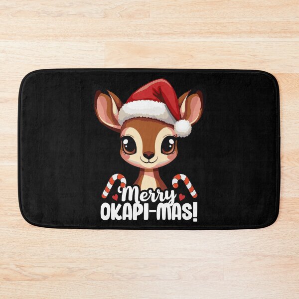 Item preview, Okapi wearing a christmas hat designed and sold by The  Knick Knack Nook.
