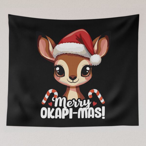 Item preview, Okapi wearing a christmas hat designed and sold by The  Knick Knack Nook.