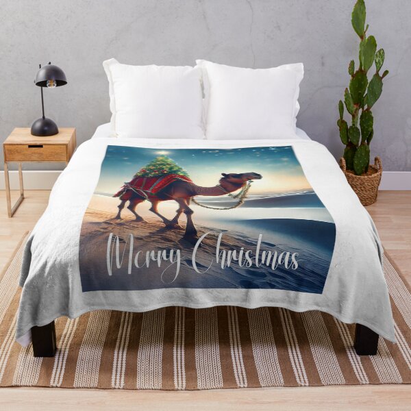 Item preview, Retro Christmas Camel – Vintage travel poster with minimal Christmas spirit designed and sold by pod24.