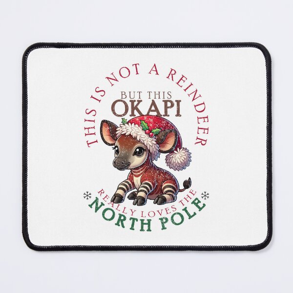 Item preview, Okapi wearing a christmas hat designed and sold by The  Knick Knack Nook.