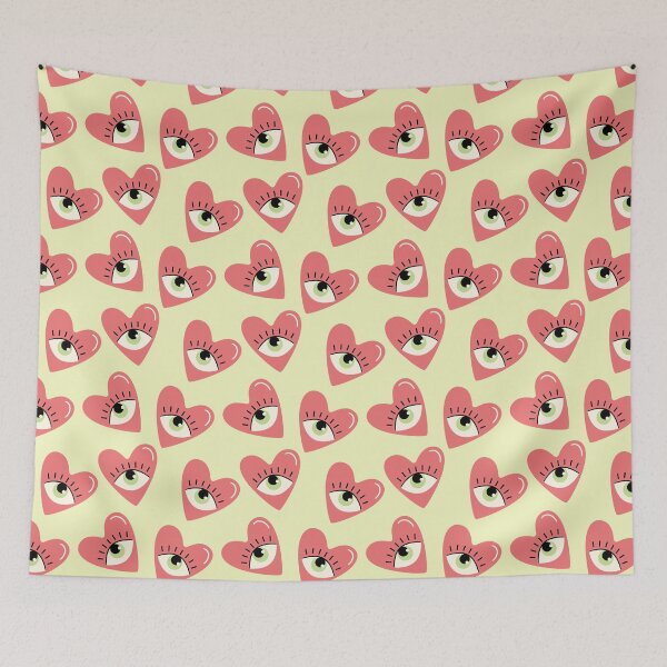 Item preview, Green and Red Love heart Eyes designed and sold by dottiedigitals.