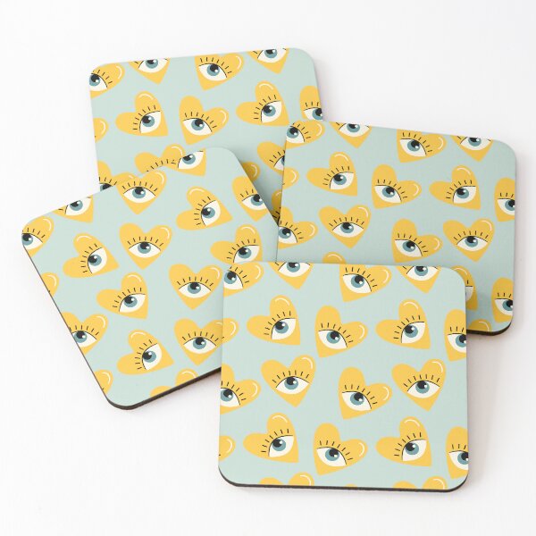 Item preview, Blue and Yellow Love heart Eyes designed and sold by dottiedigitals.