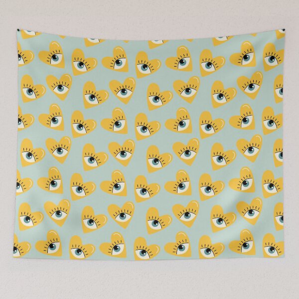 Item preview, Blue and Yellow Love heart Eyes designed and sold by dottiedigitals.