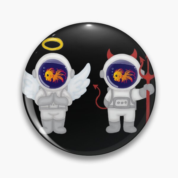 Item preview, Fish the Good vs. Evil Astronaut  designed and sold by ChaosAndLace.