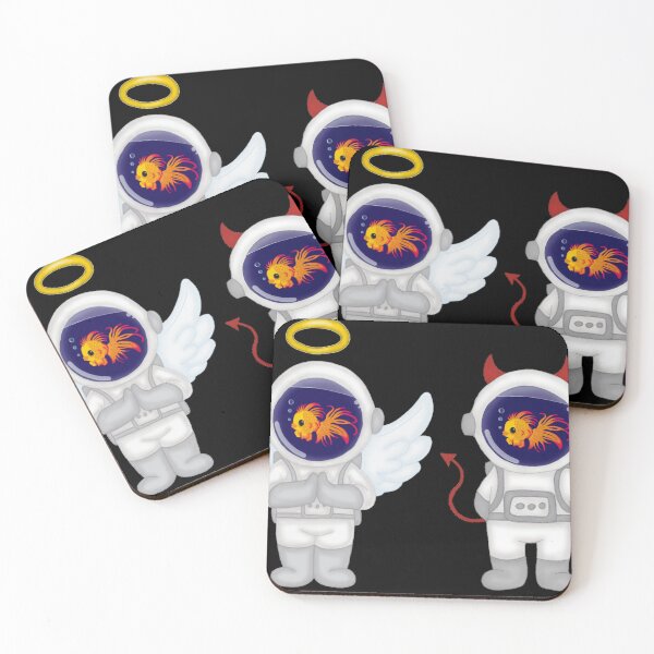 Item preview, Fish the Good vs. Evil Astronaut  designed and sold by ChaosAndLace.