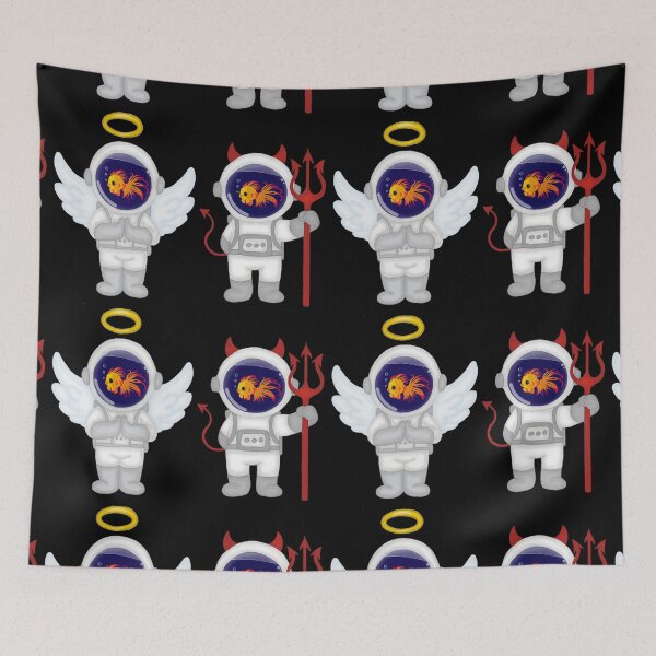 Item preview, Fish the Good vs. Evil Astronaut  designed and sold by ChaosAndLace.