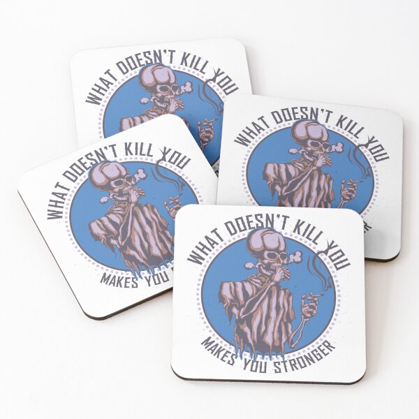 Item preview, What Doesn't Kill You Makes You Stronger - Smoking Skeleton Design designed and sold by Mehmet Hanifi Ekşi.