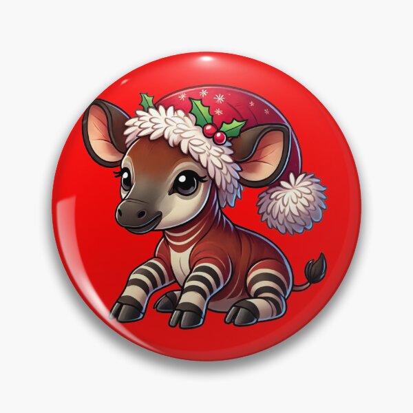 Artikelvorschau, Okapi trägt eine Weihnachtsmütze entworfen und verkauft von The  Knick Knack Nook.