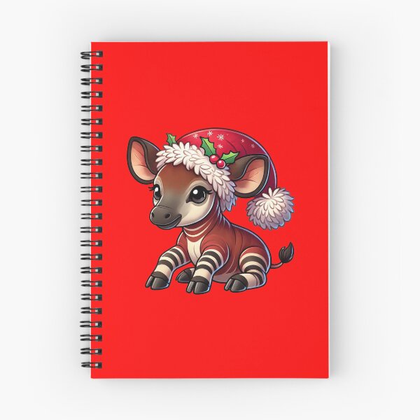 Item preview, Okapi wearing a christmas hat designed and sold by The  Knick Knack Nook.
