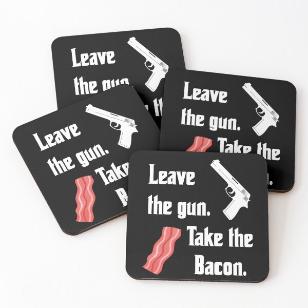 Item preview, Leave the gun, take the bacon, funny godfather parody designed and sold by Merchattack.