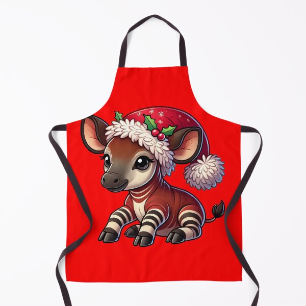 Item preview, Okapi wearing a christmas hat designed and sold by The Knick Knack Nook.