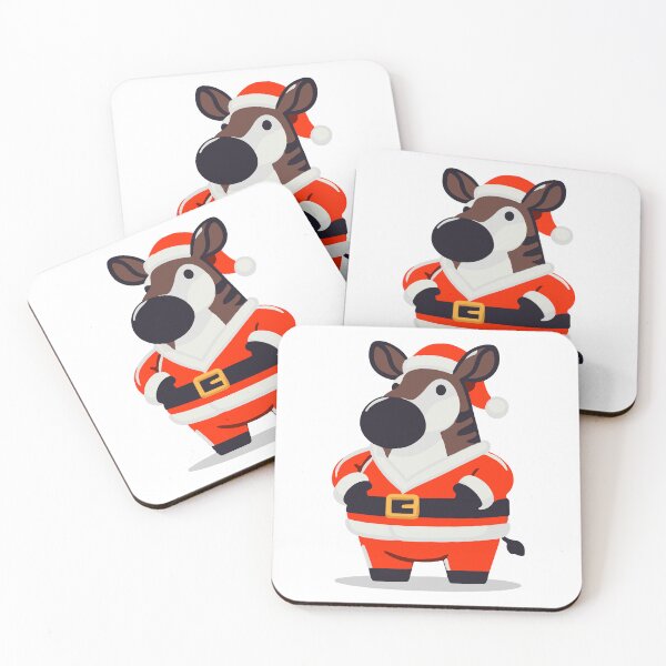 Item preview, Okapi wearing a santa claus suit designed and sold by The  Knick Knack Nook.